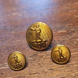 Vintage POD  Brass Uniform Buttons